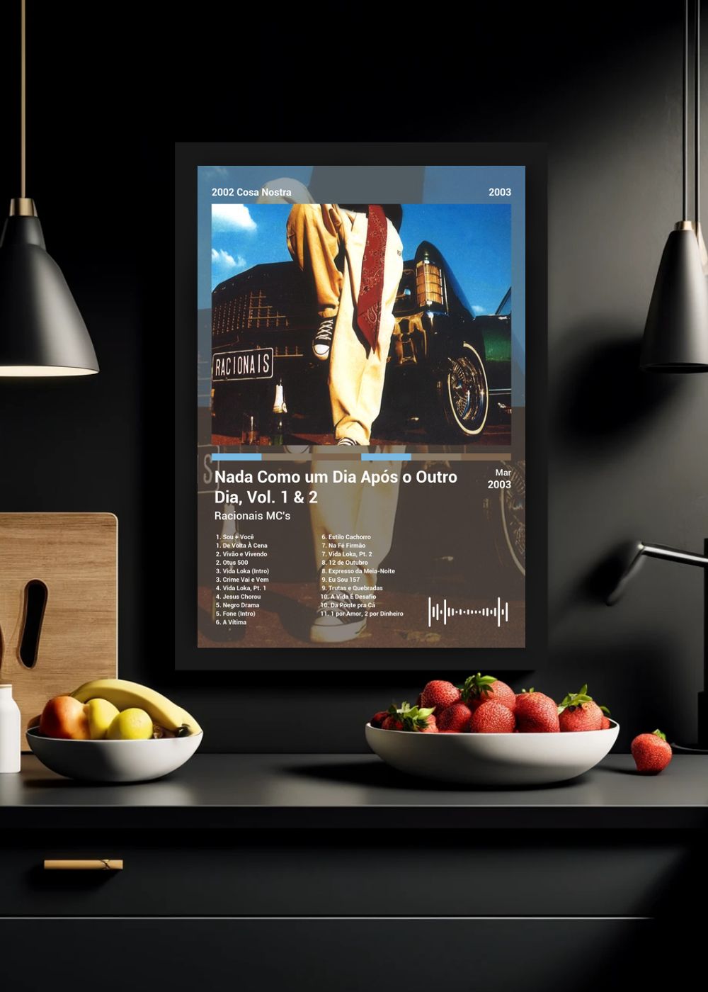 Quadro Racionais MC's Nada Como um Di... (Colored) Com Vidro