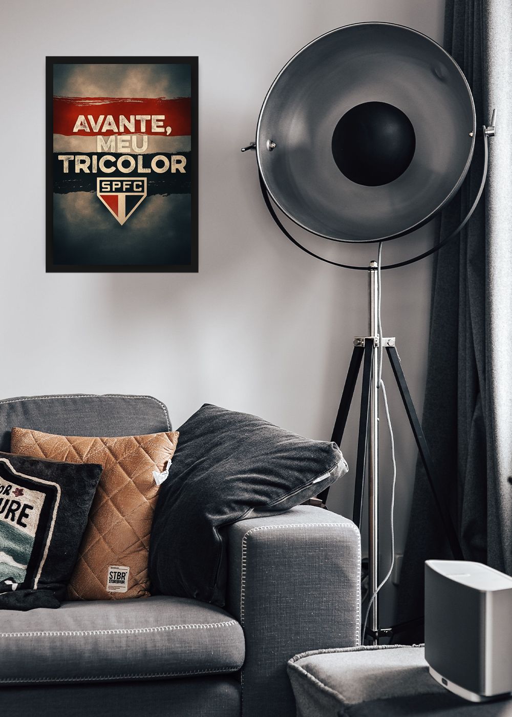 Quadro São Paulo FC Avante SPFC Com Vidro e Moldura