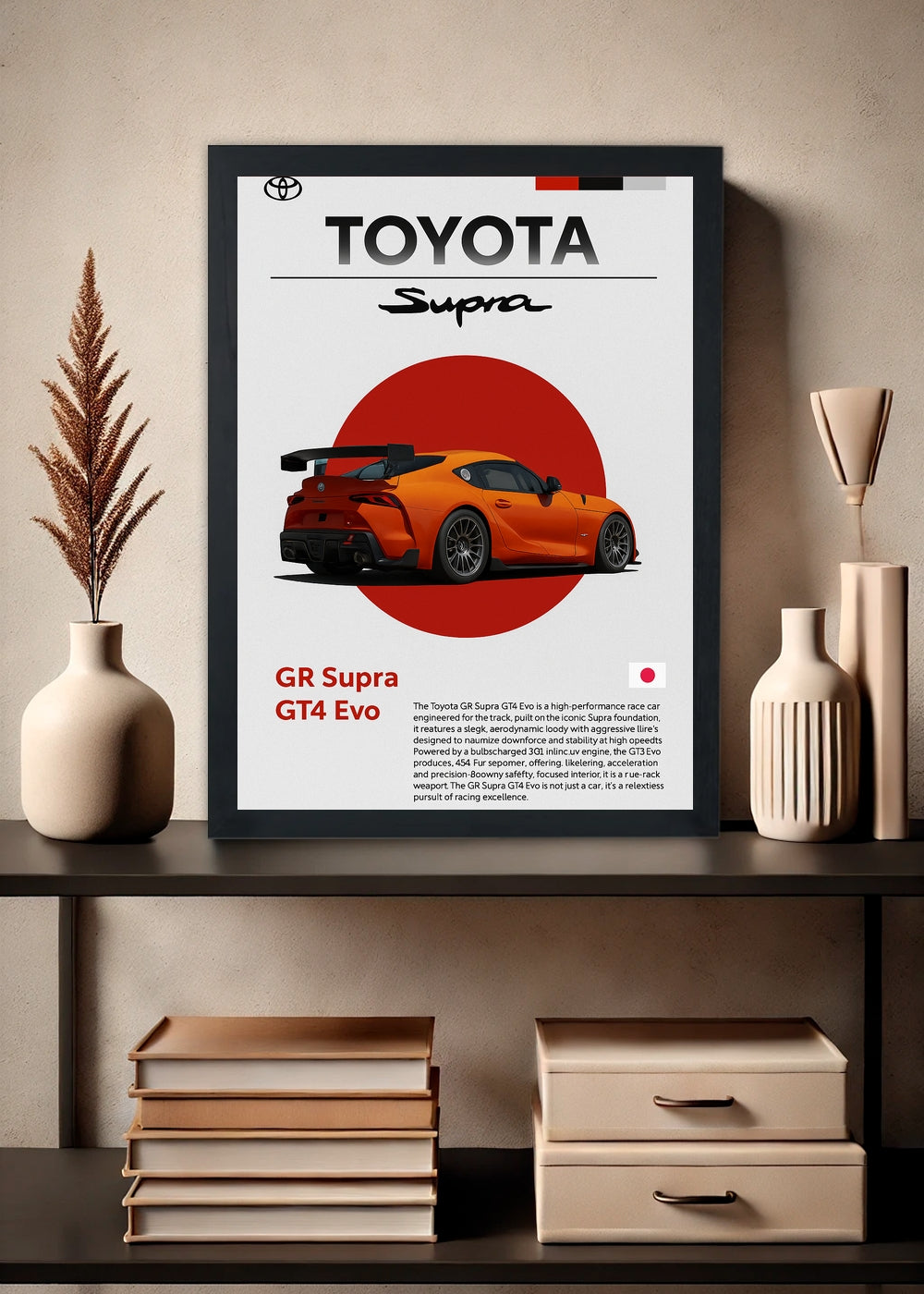 Quadro decorativo GR Supra GT4 Evo – Com vidro