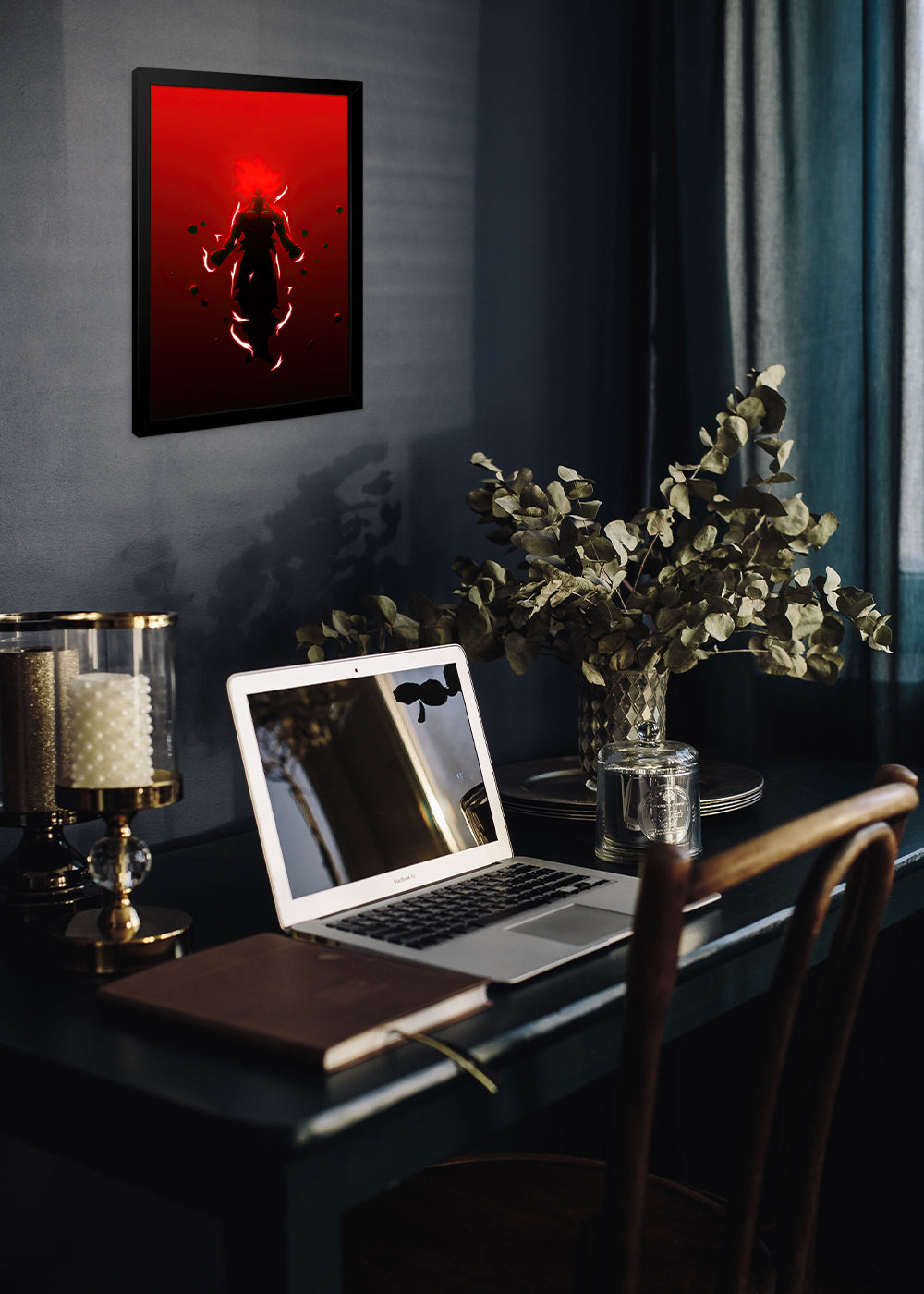 Quadro Dragon ball - Goku furia vermelha - Com vidro