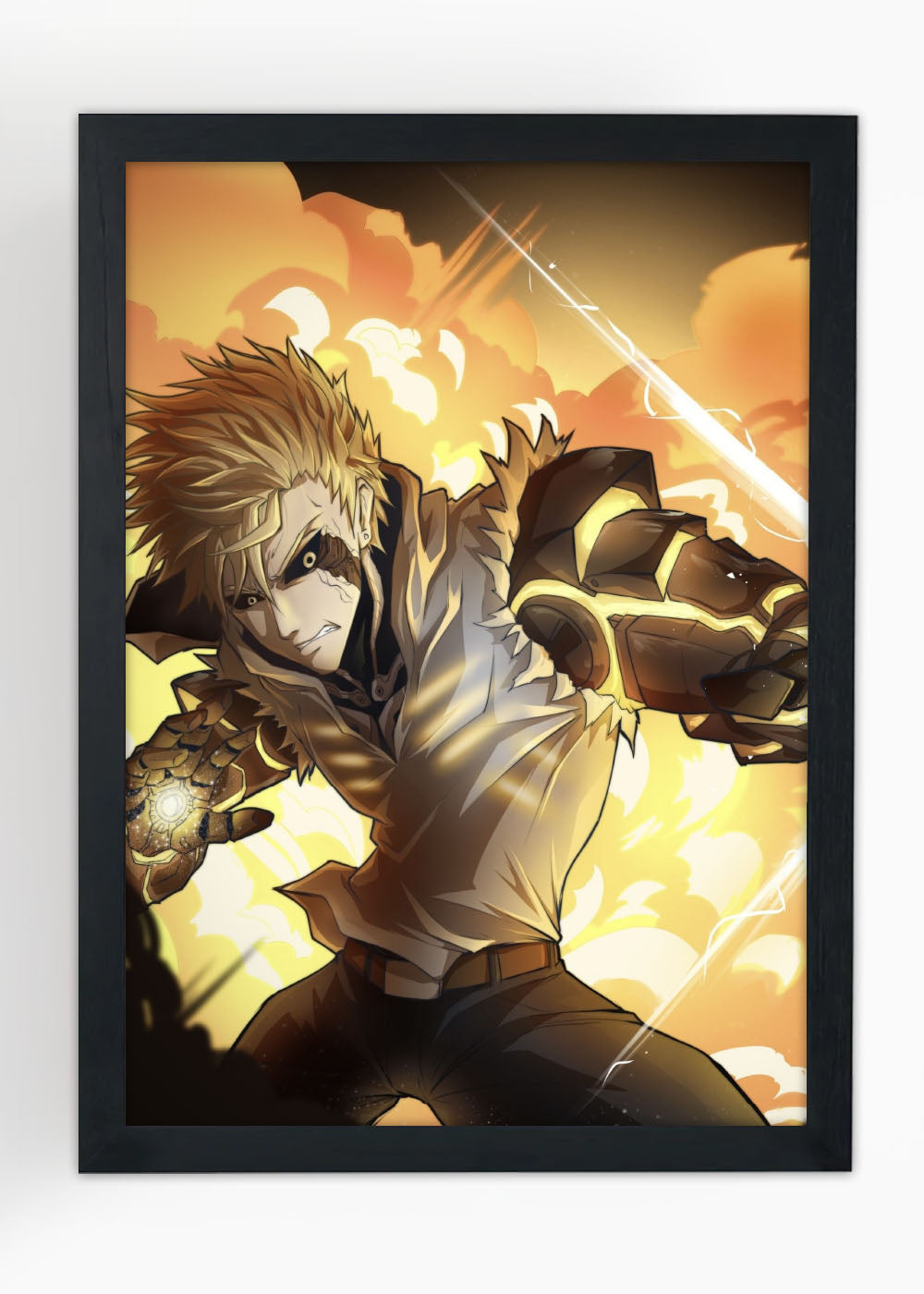 Quadro Decorativo One-Punch Man - Genos - Com vidro