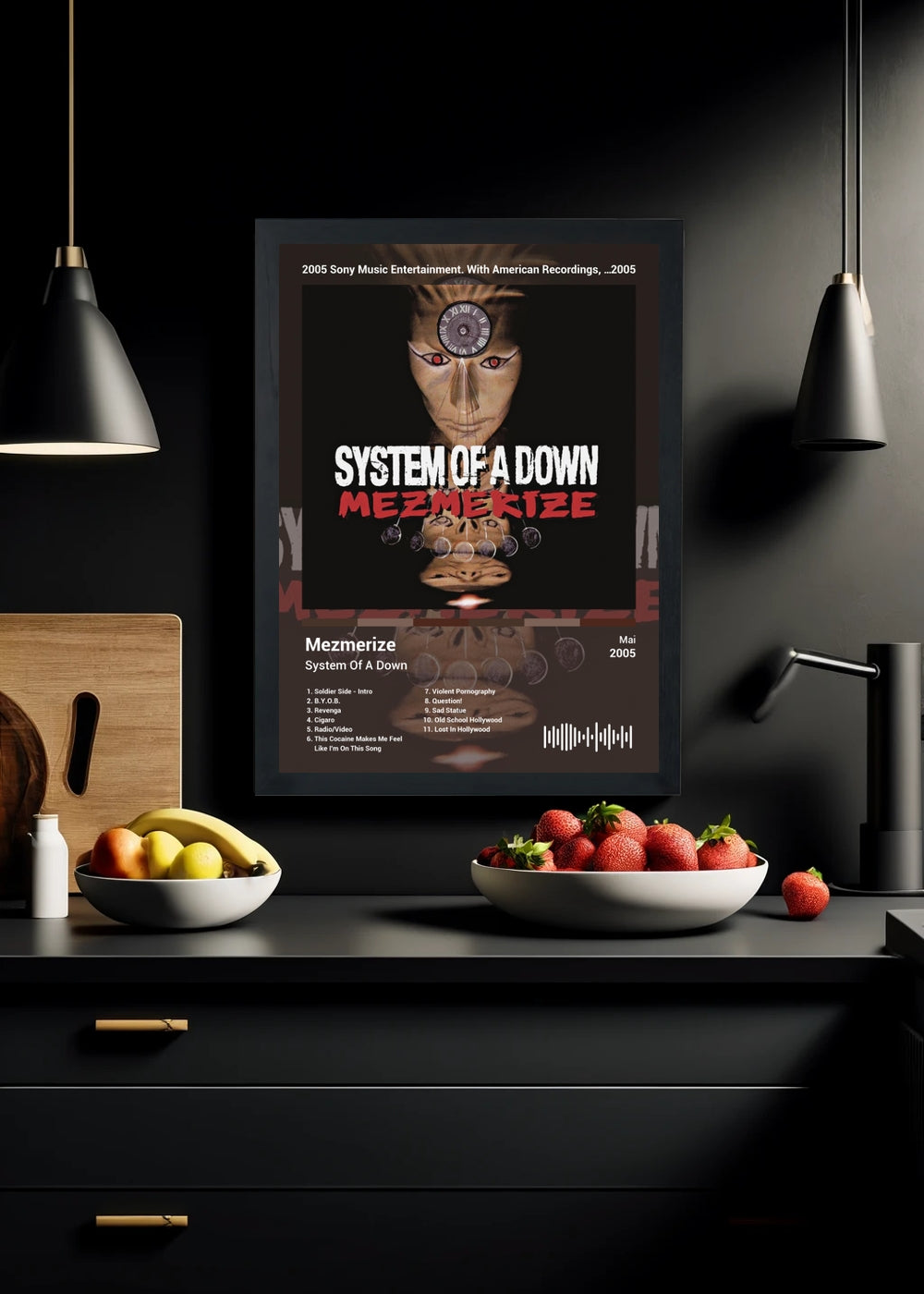 Quadro System Of A Down Mezmerize (Colored) Com Vidro