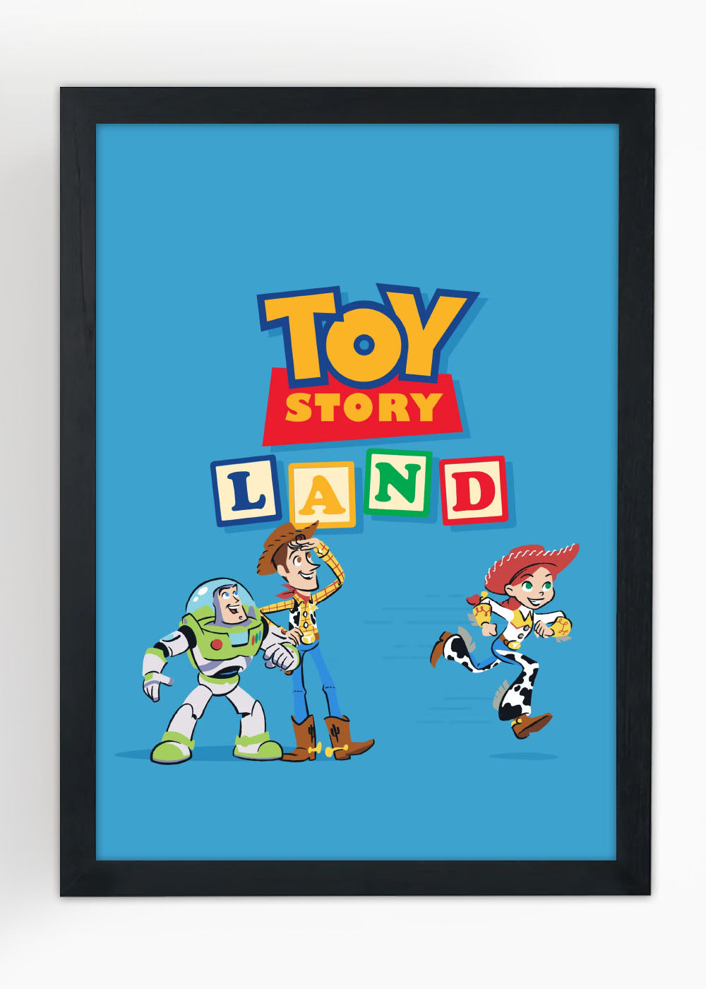 Quadro Decorativo Toy Story Land - Com vidro