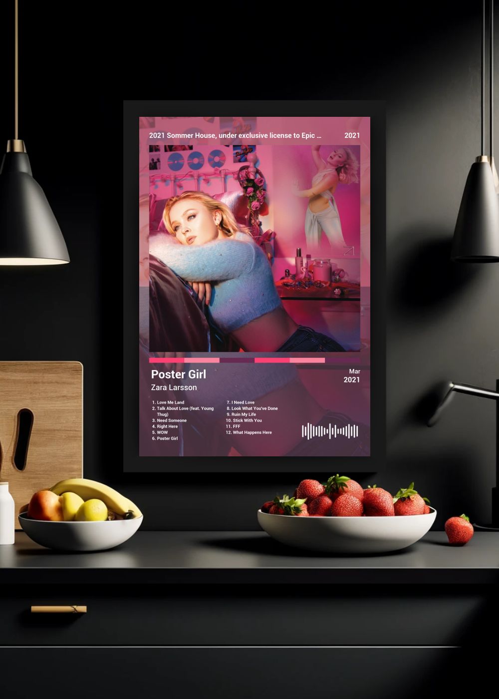 Quadro Zara Larsson Poster Girl (Colored) Com Vidro