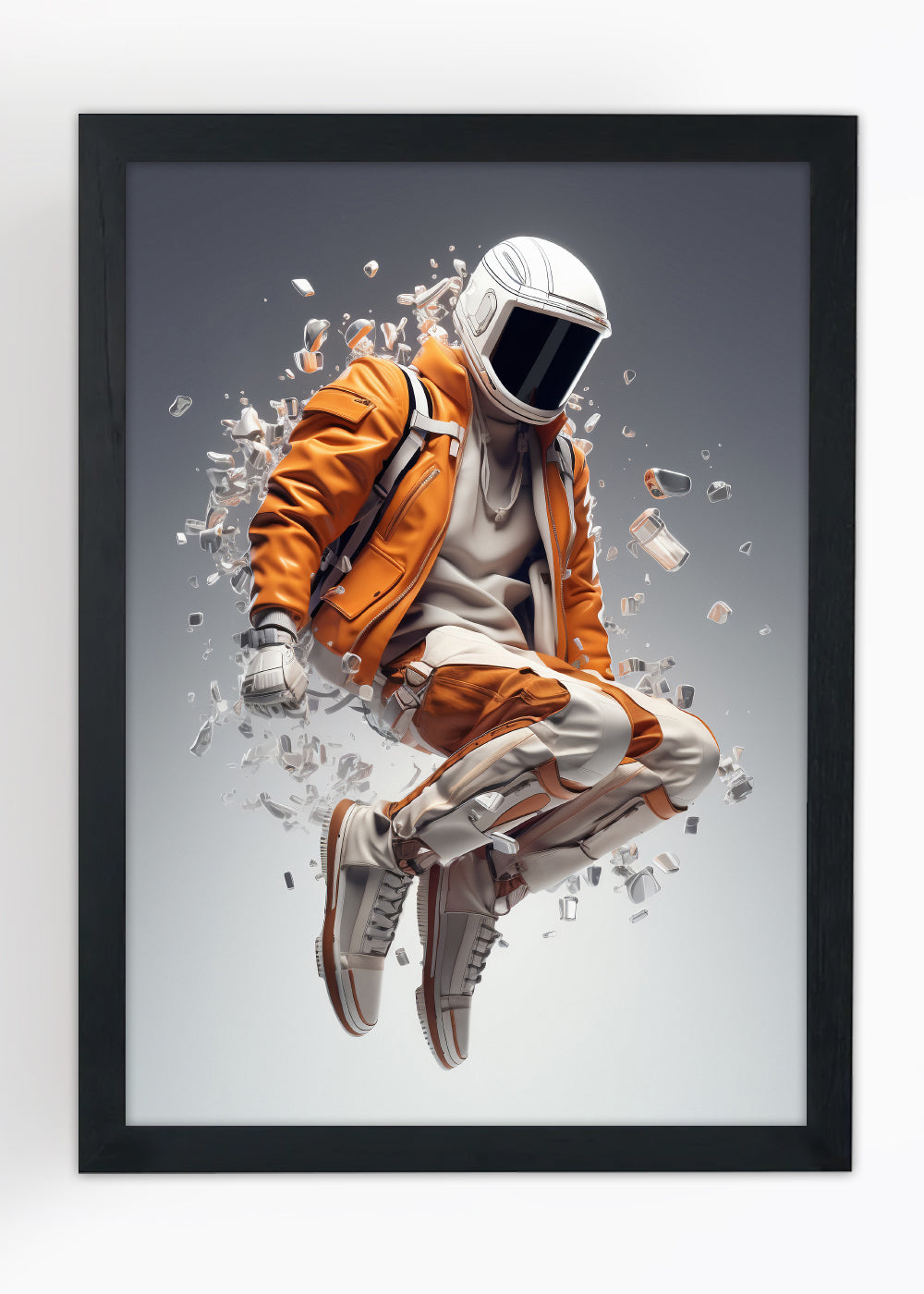 Quadro Astronauta em pedaços - Com vidro