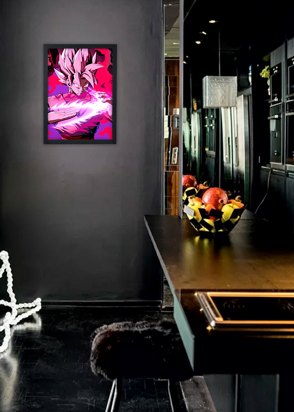 Quadro Dragon Ball FighterZ, Black - Com vidro