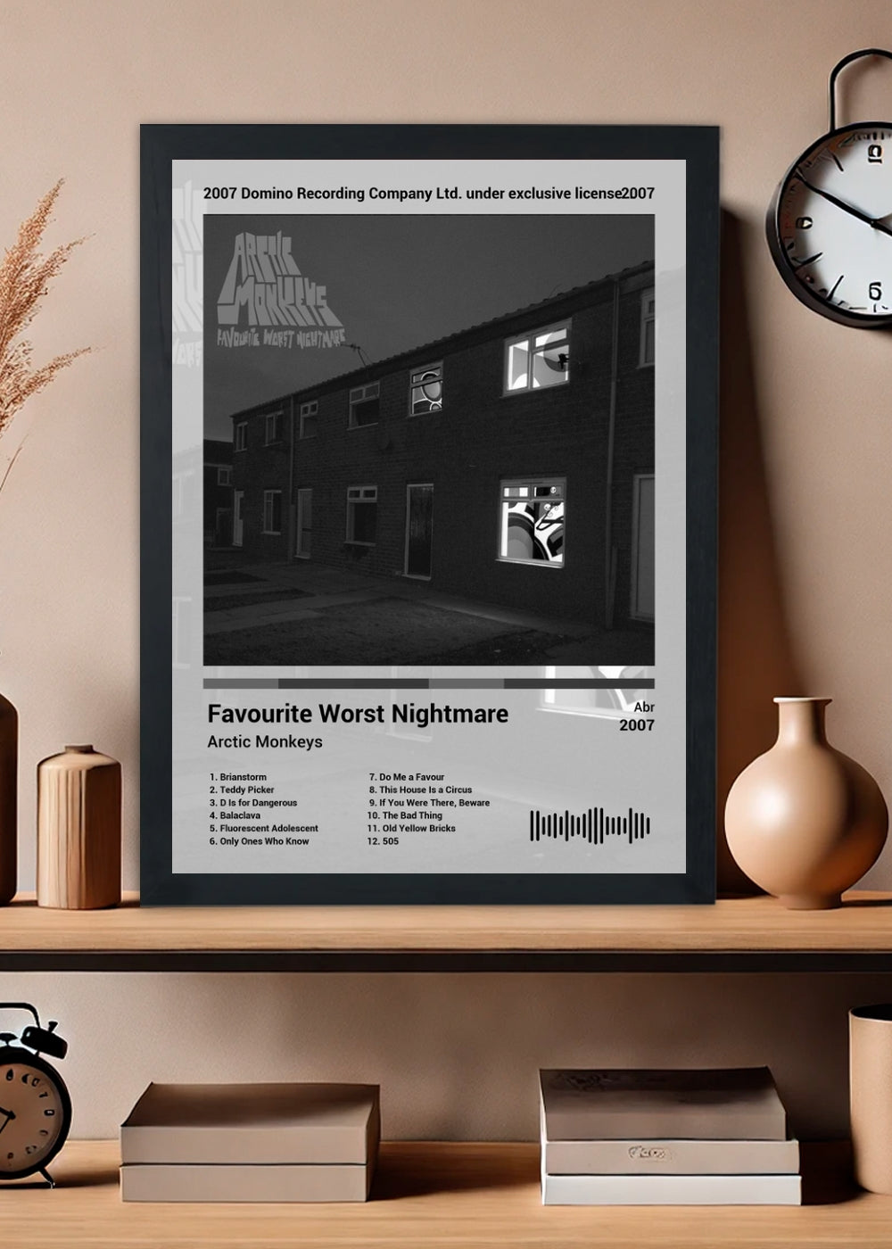 Quadro Arctic Monkeys Favourite W... (Black&white) Com Vidro