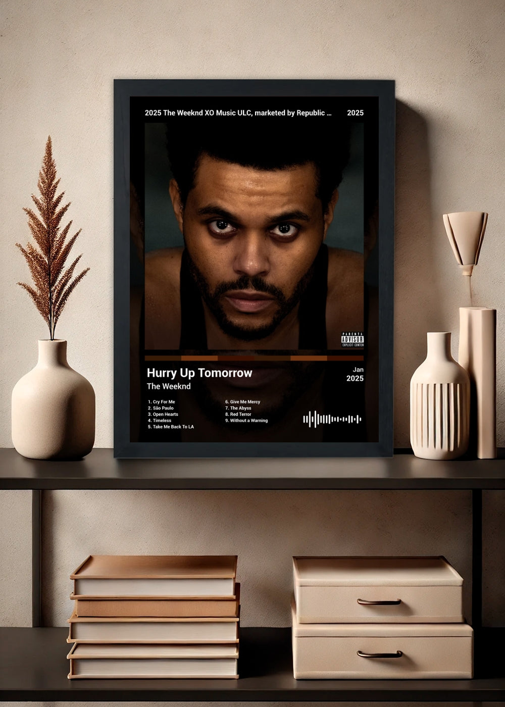 Quadro The Weeknd Hurry Up Tomorrow (Dark) Com Vidro