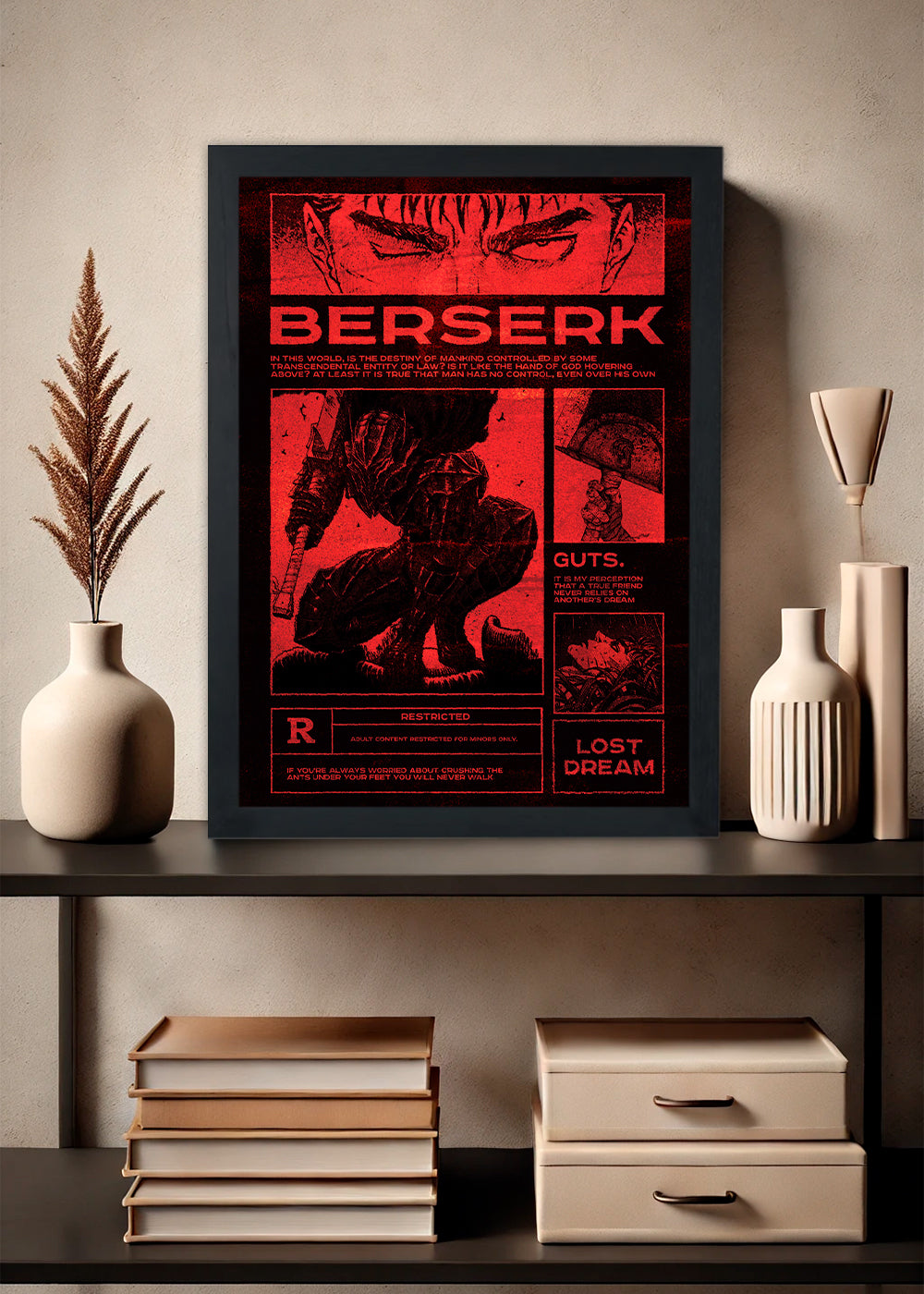 Quadro Decorativo Beserk - Com vidro