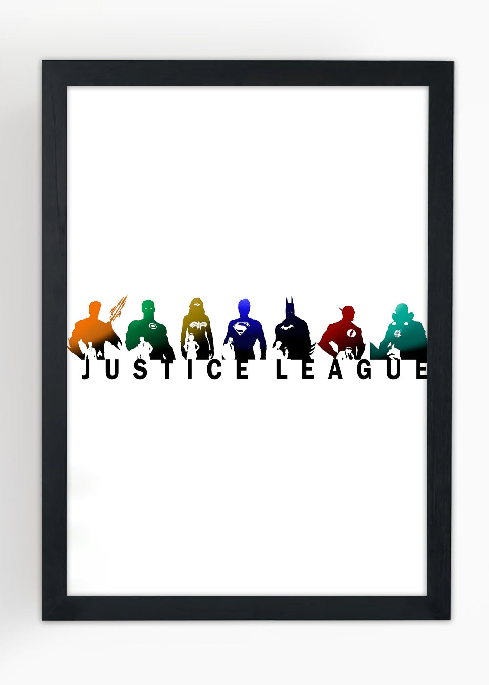Quadro Decorativo Toda Liga da Justiça - DC - Com vidro
