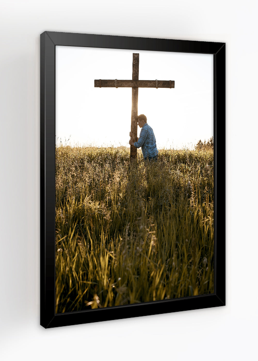 Quadro Rezando para o seu Deus - religioso - Com vidro
