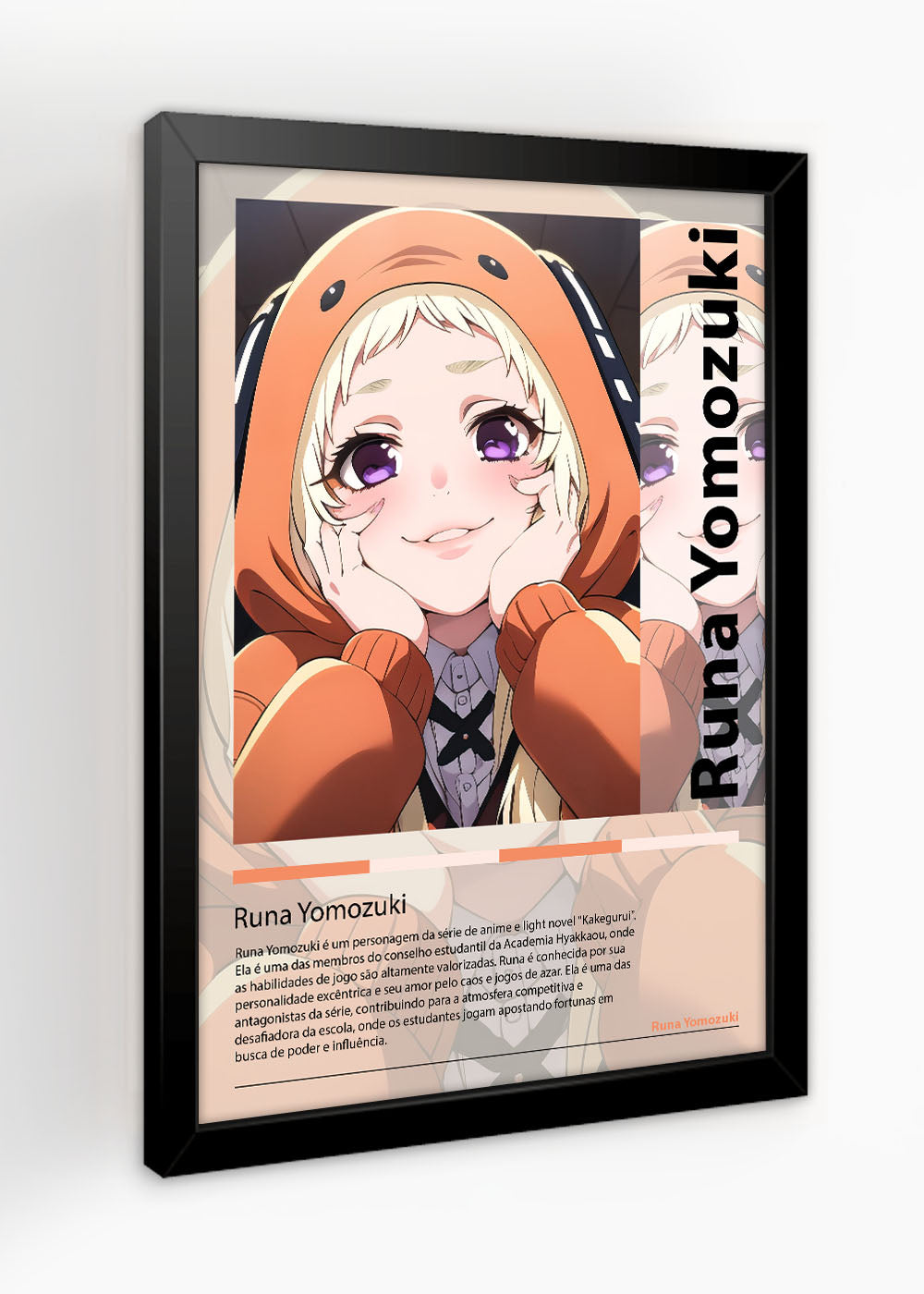 Quadro Decorativo Runa Yomozuki - Kakegurui - Com vidro