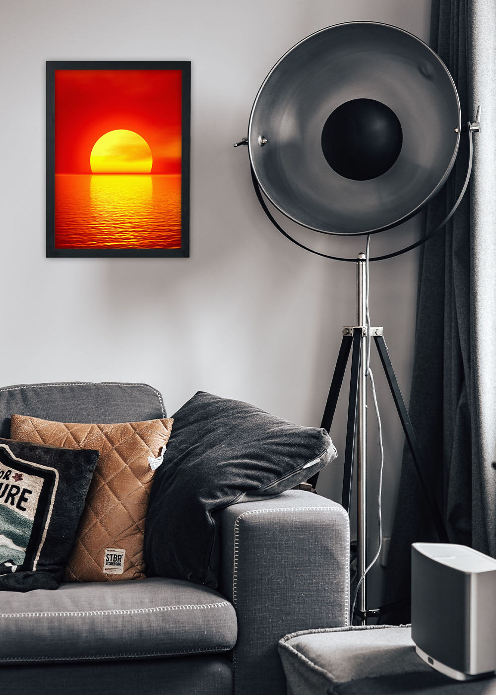 Quadro Decorativo O amanhecer do sol - Com vidro