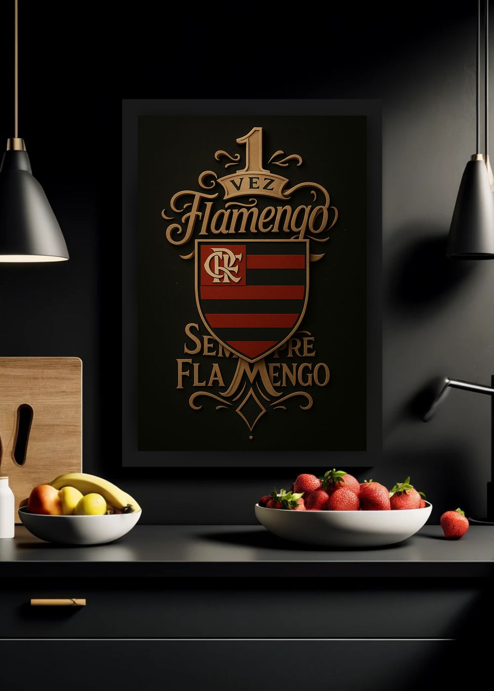 Quadro Com Vidro 1 Vez Flamengo Sempre Flamengo