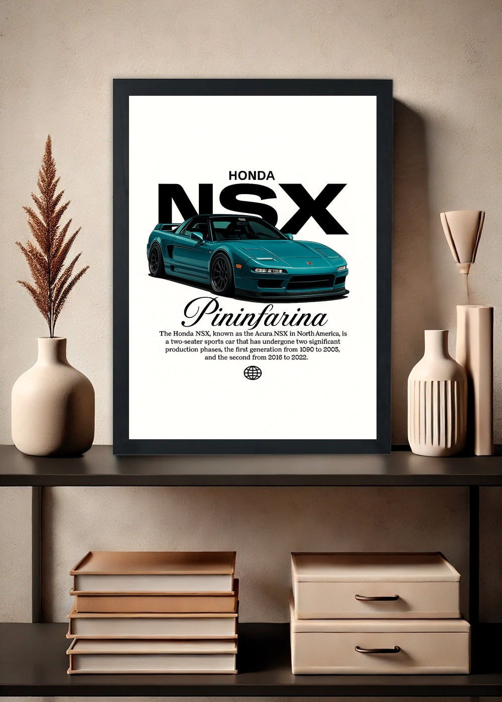 Quadro decorativo Honda NSX Pininfarina -Com Vidro