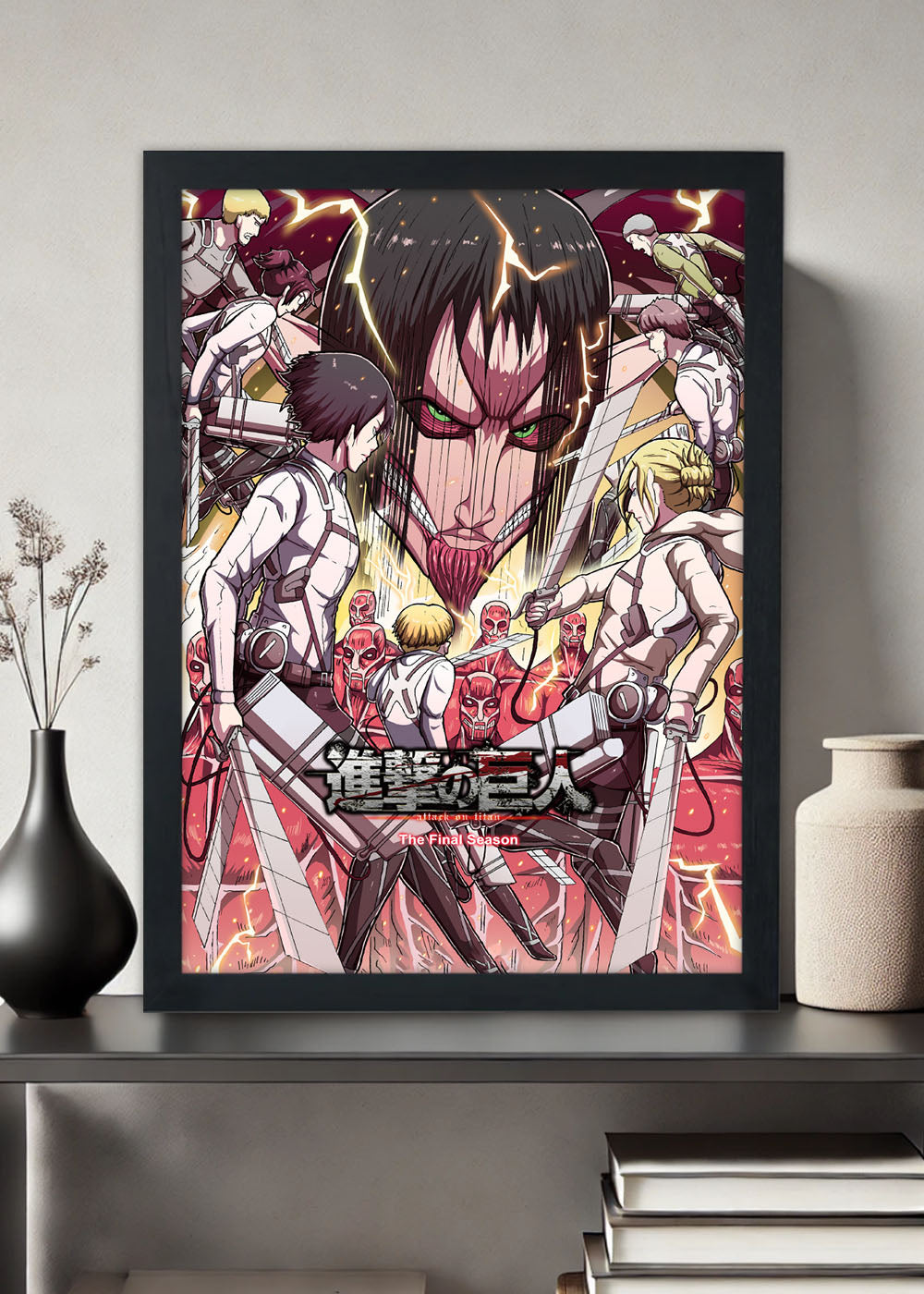 Quadro Decorativo Attack on Titan - Anime - Com vidro