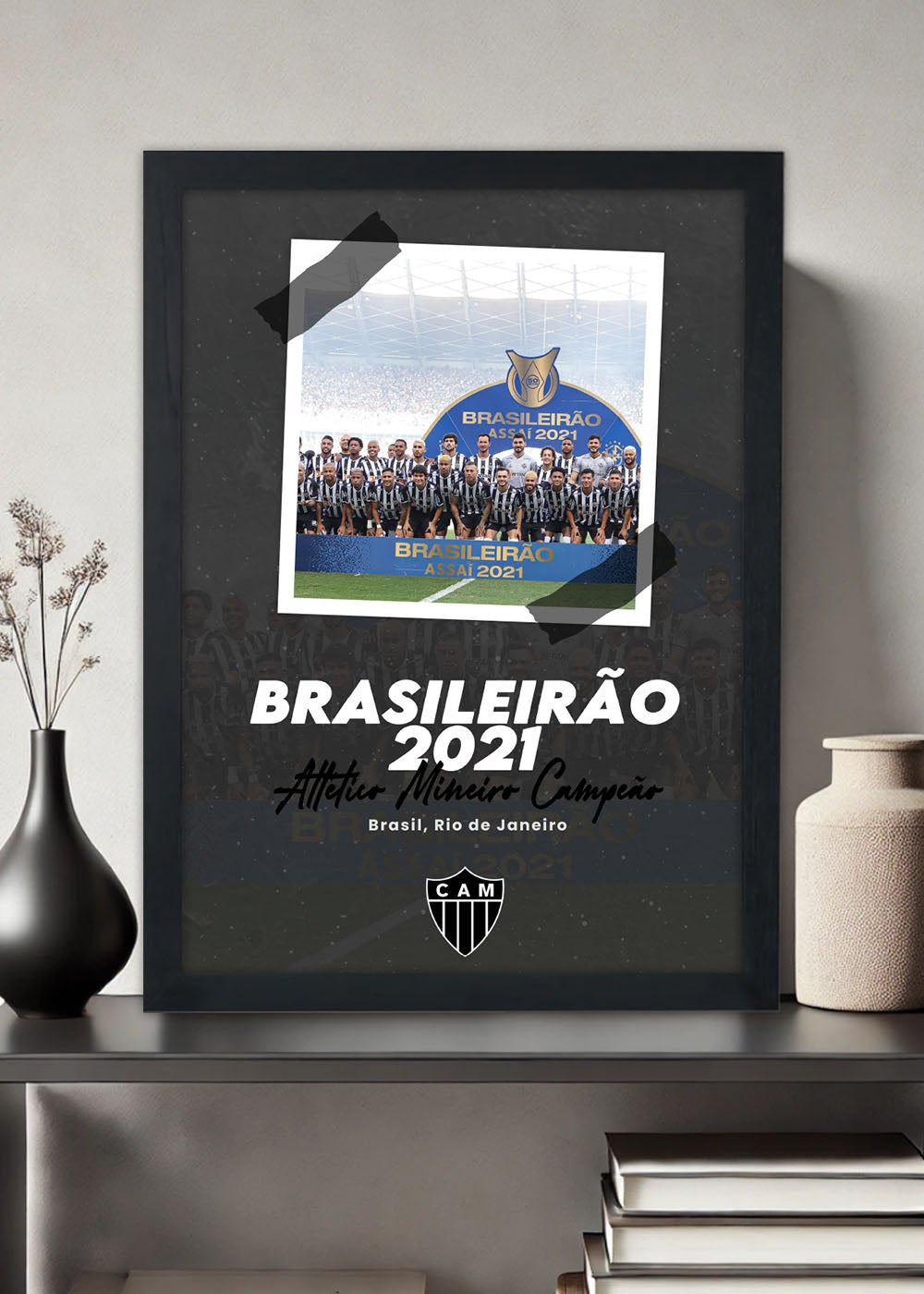 Quadro Campeão Brasileiro 2021 - Com vidro
