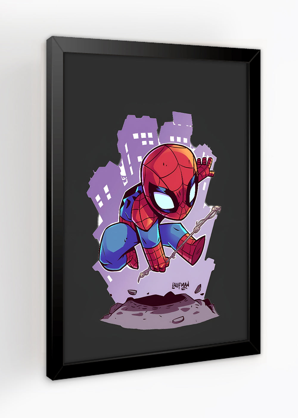 Quadro Decorativo Homem aranha criança - Com vidro