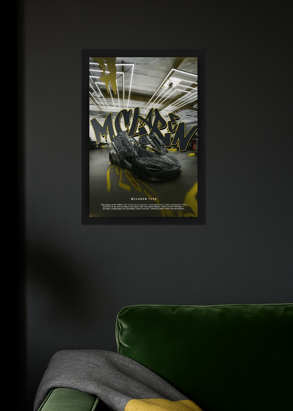 Quadro Decorativo Supermáquina McLaren 720S Com Vidro