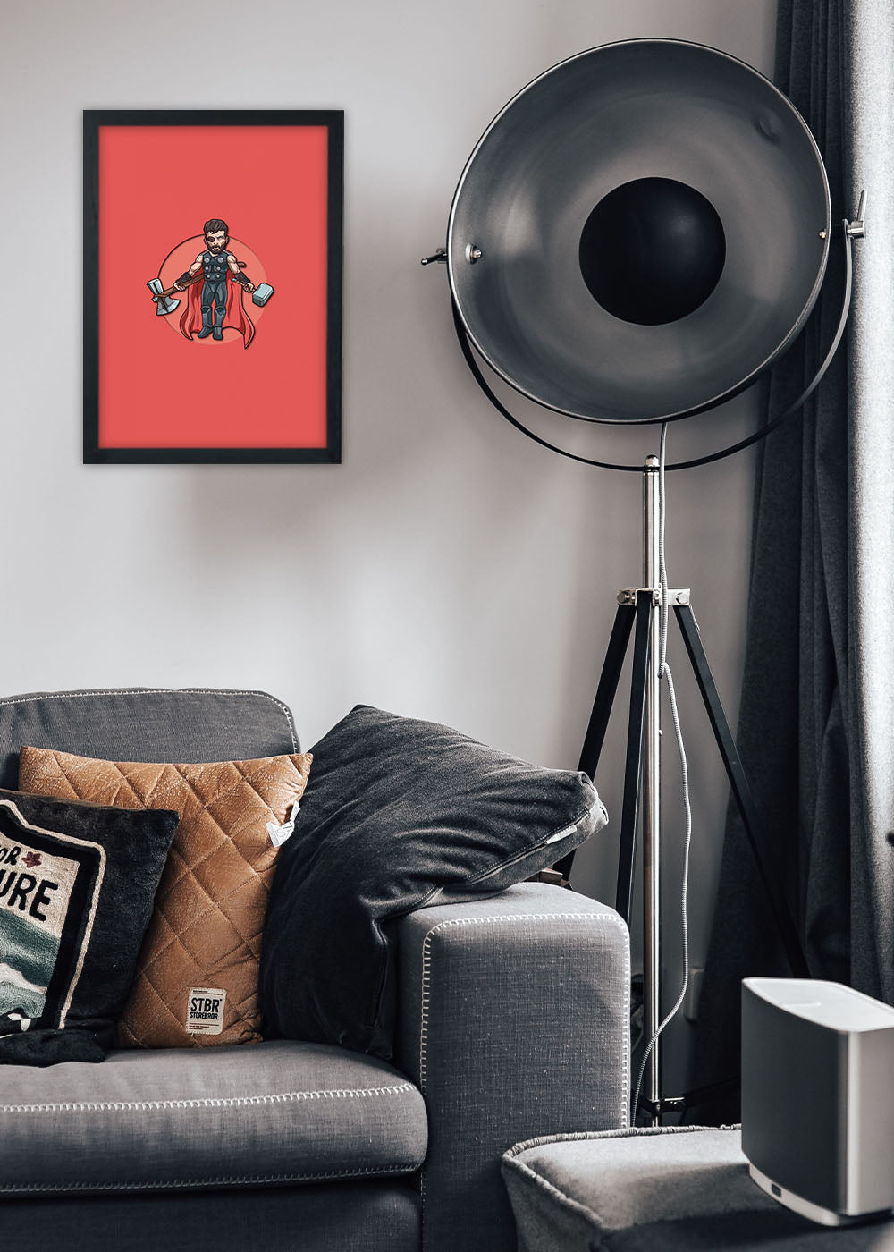 Quadro Decorativo Heroi Marvel - Thor - Com vidro