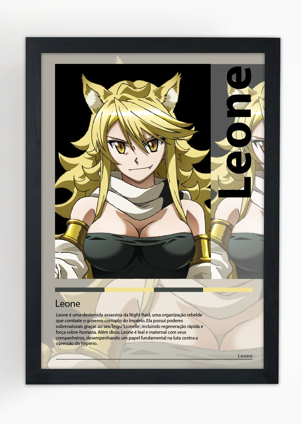 Quadro Decorativo Leone - Akame ga Kill! - Com vidro