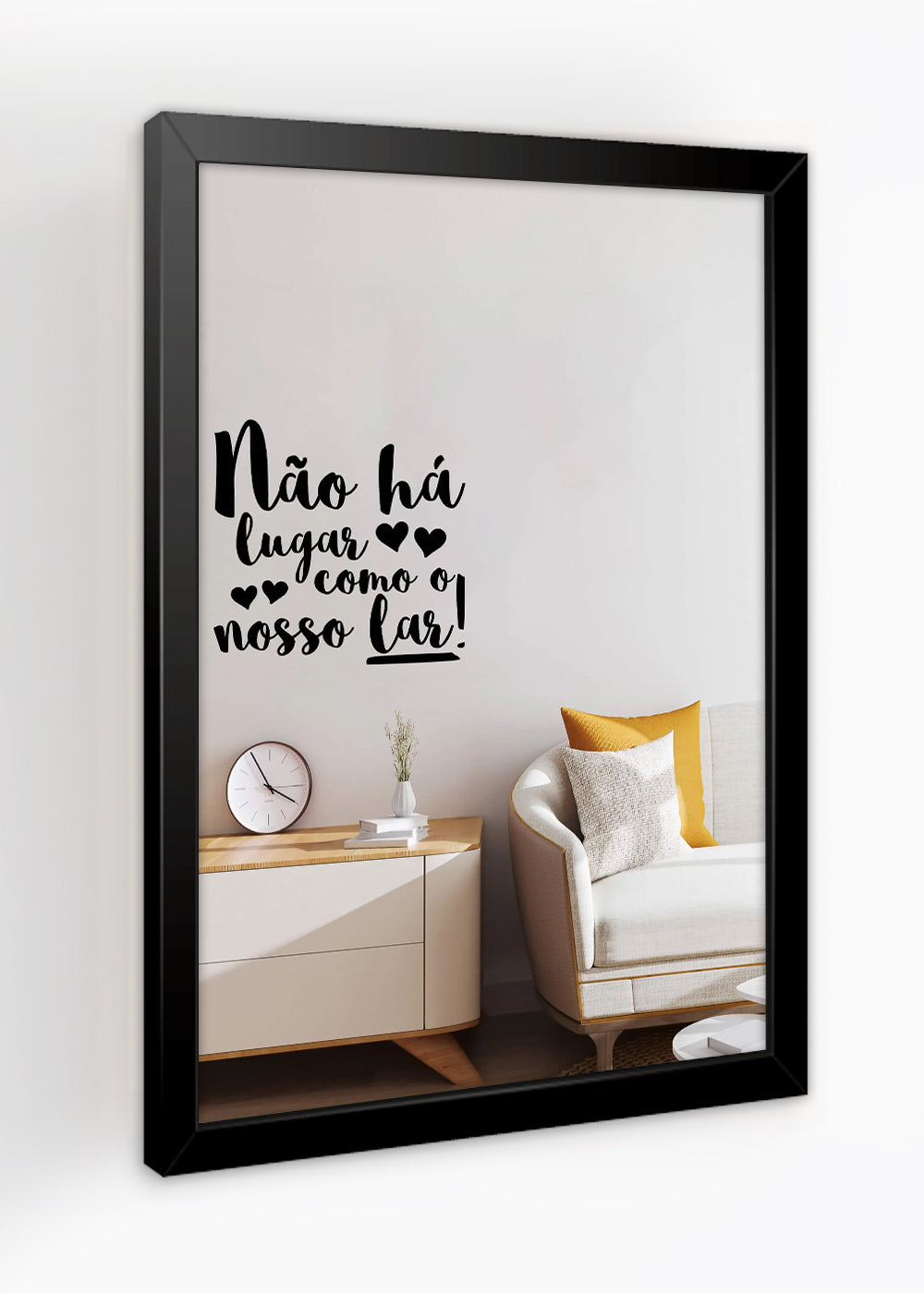 Quadro Decorativo Não ha lugares como o.... - Com vidro