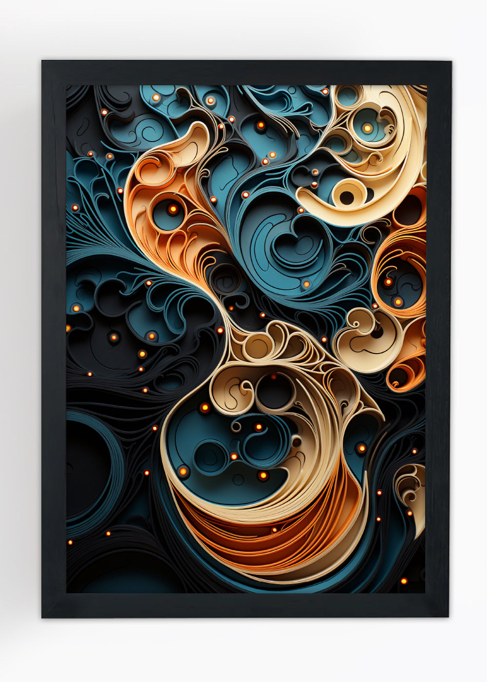 Quadro Decorativo Arte de forma abstratas - Com vidro