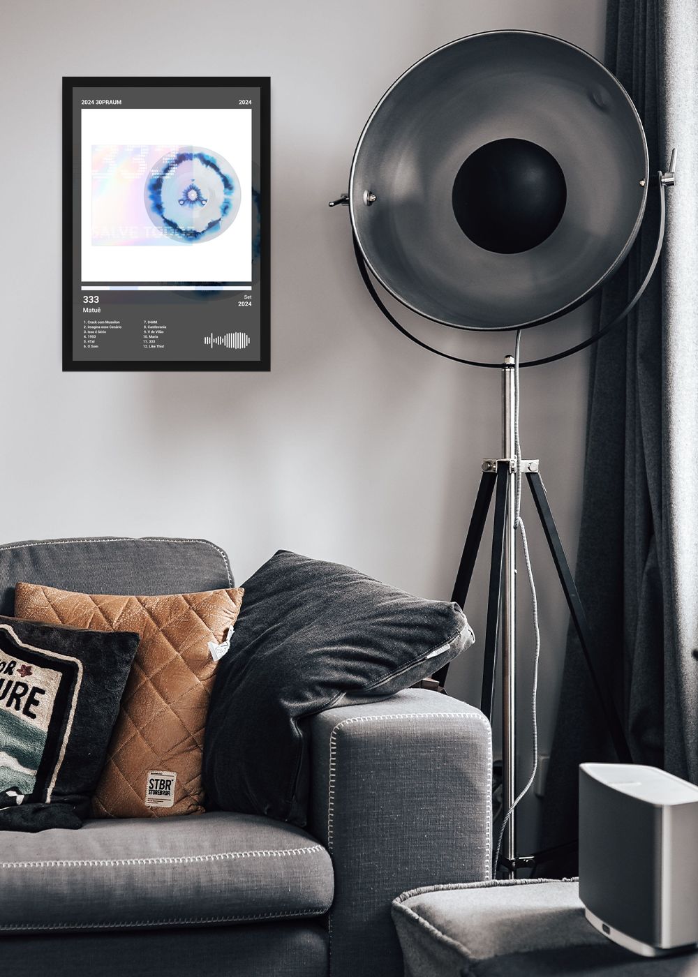 Quadro Decorativo Matuê 333 (Dark) Com Vidro