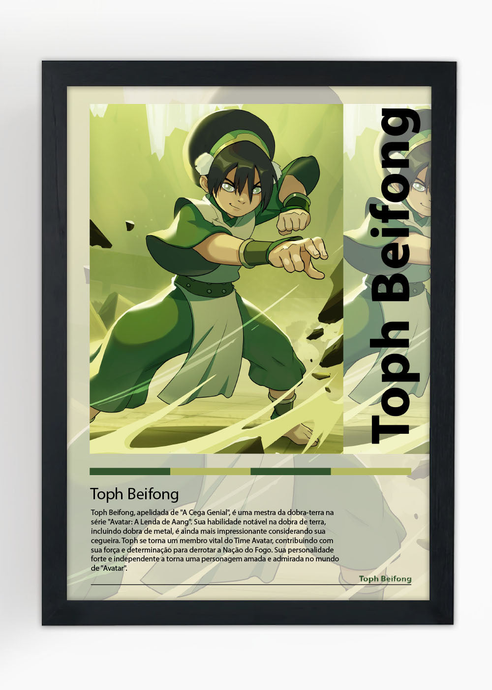 Quadro Decorativo Toph Beifong Avatar A Lenda... - Com vidro
