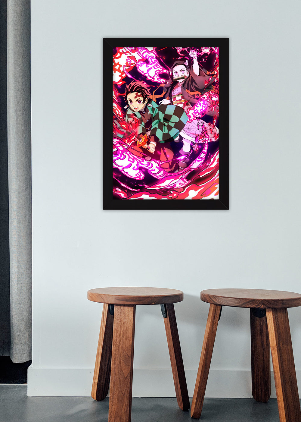 Quadro Decorativo Demon Slayer Tanjiro e Nezuko - Com vidro