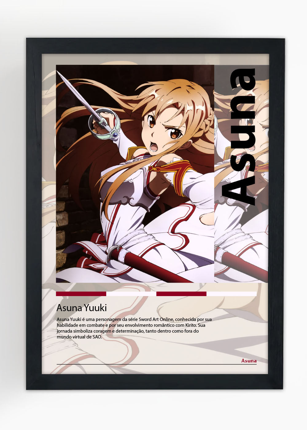 Quadro Decorativo Asuna Yuuki - Sword Art Online - Com vidro