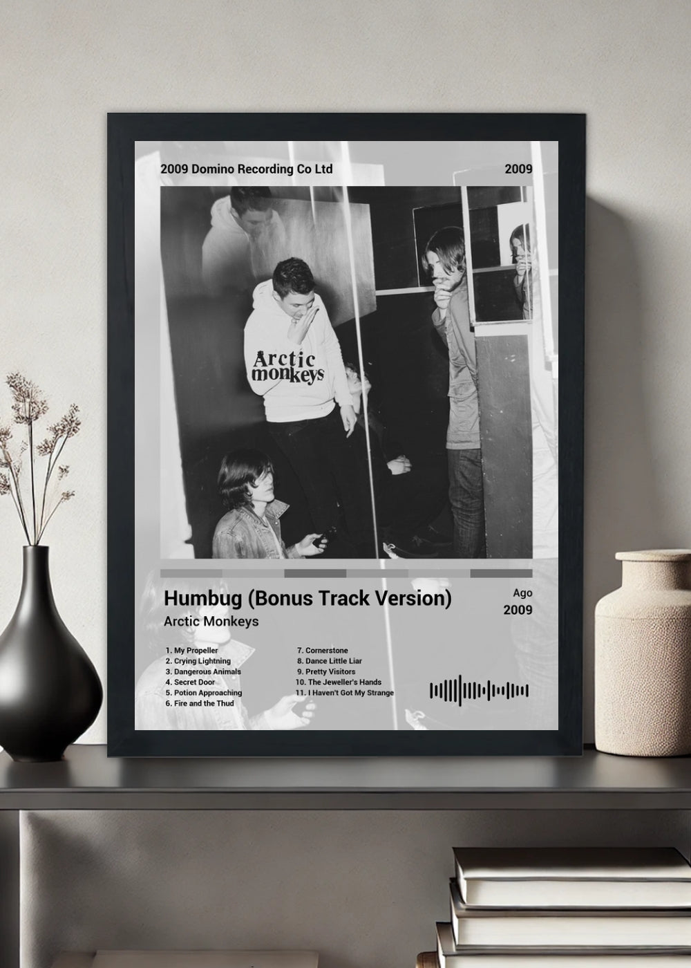 Quadro Arctic Monkeys Humbug (Bon... (Black&white) Com Vidro