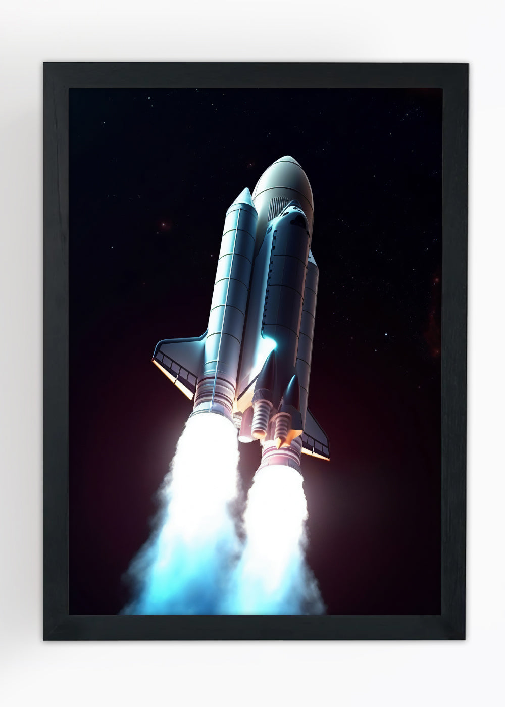 Quadro Decorativo Foguete Abstrato - Com vidro