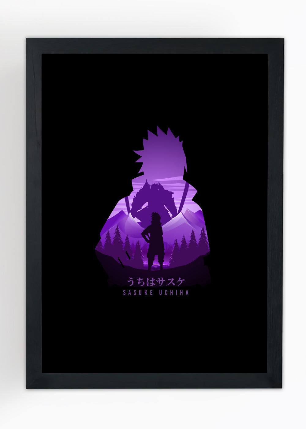 Quadro Decorativo Naruto shippuden Sasuke Uchiha - Com vidro