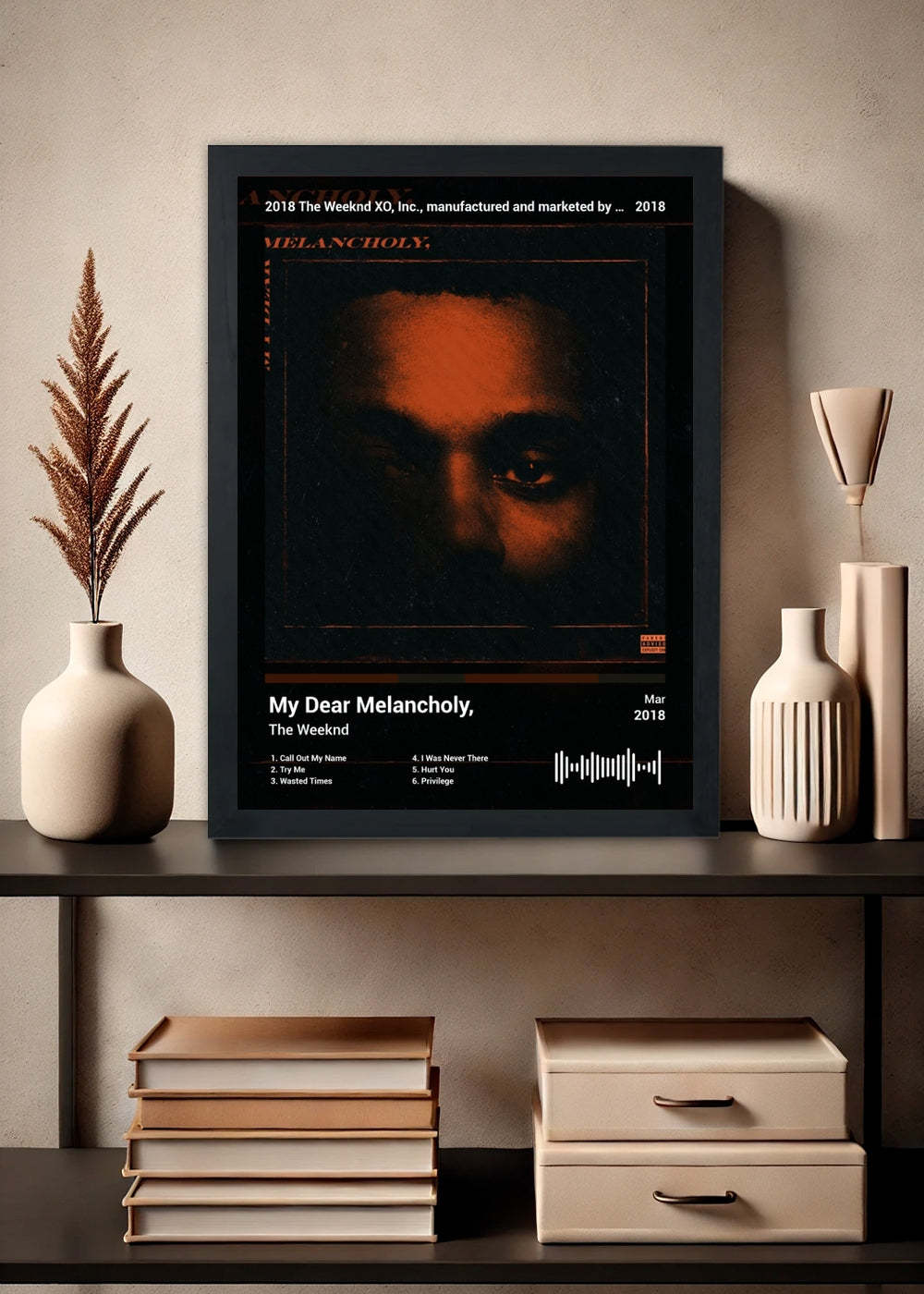 Quadro The Weeknd My Dear Melancholy, (Dark) Com Vidro