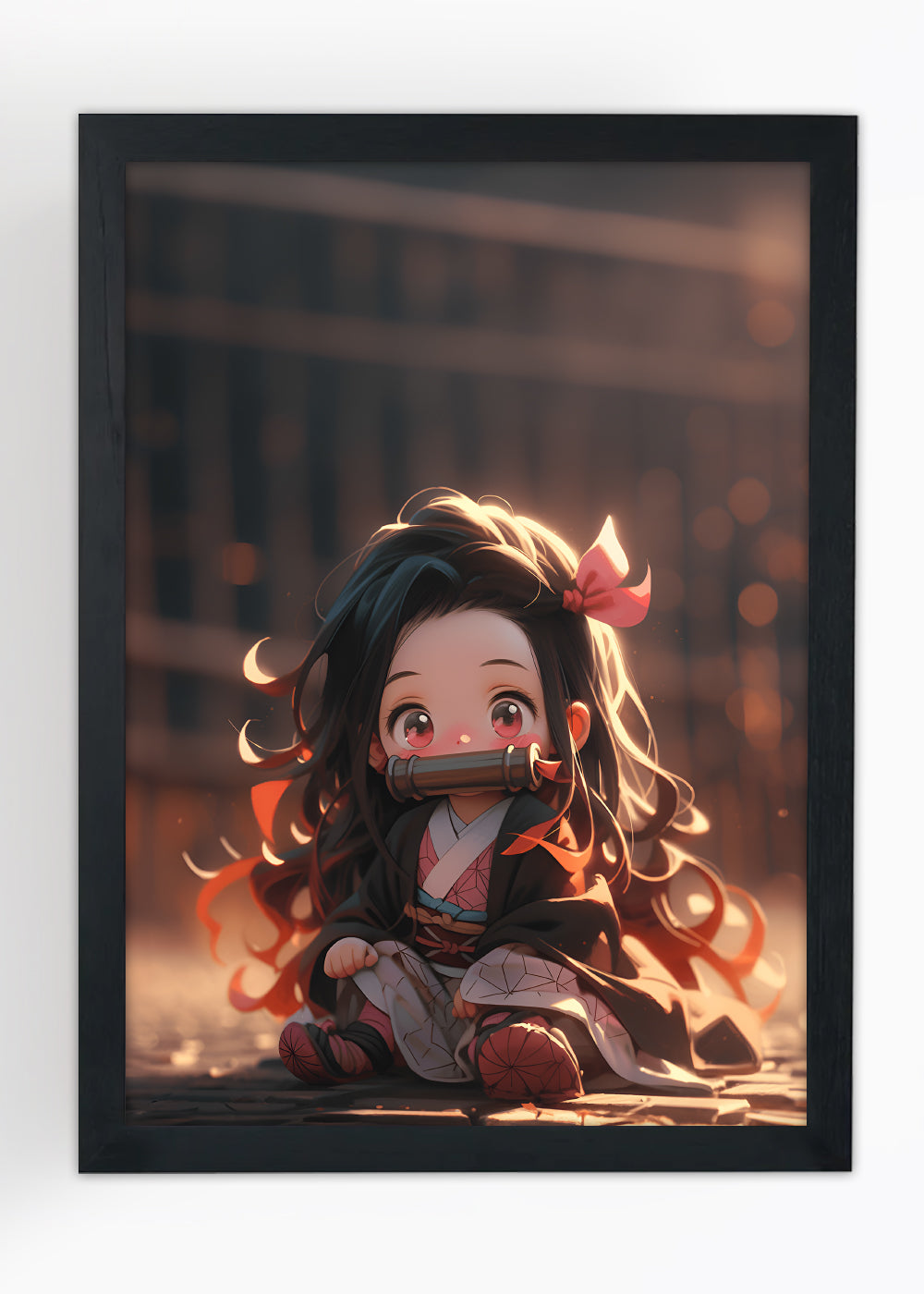 Quadro Decorativo Nezuko pequena - Demon slayer - Com vidro