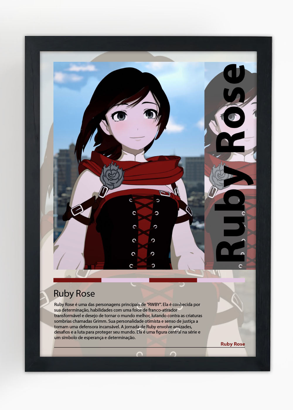 Quadro Decorativo Ruby Rose - RWBY - Com vidro