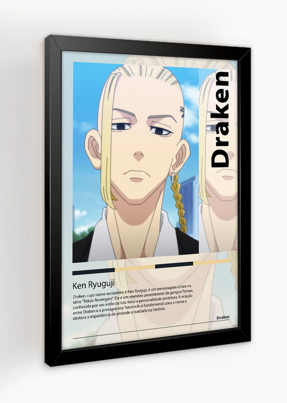 Quadro Decorativo Ken Ryuguji - Tokyo Revengers - Com vidro