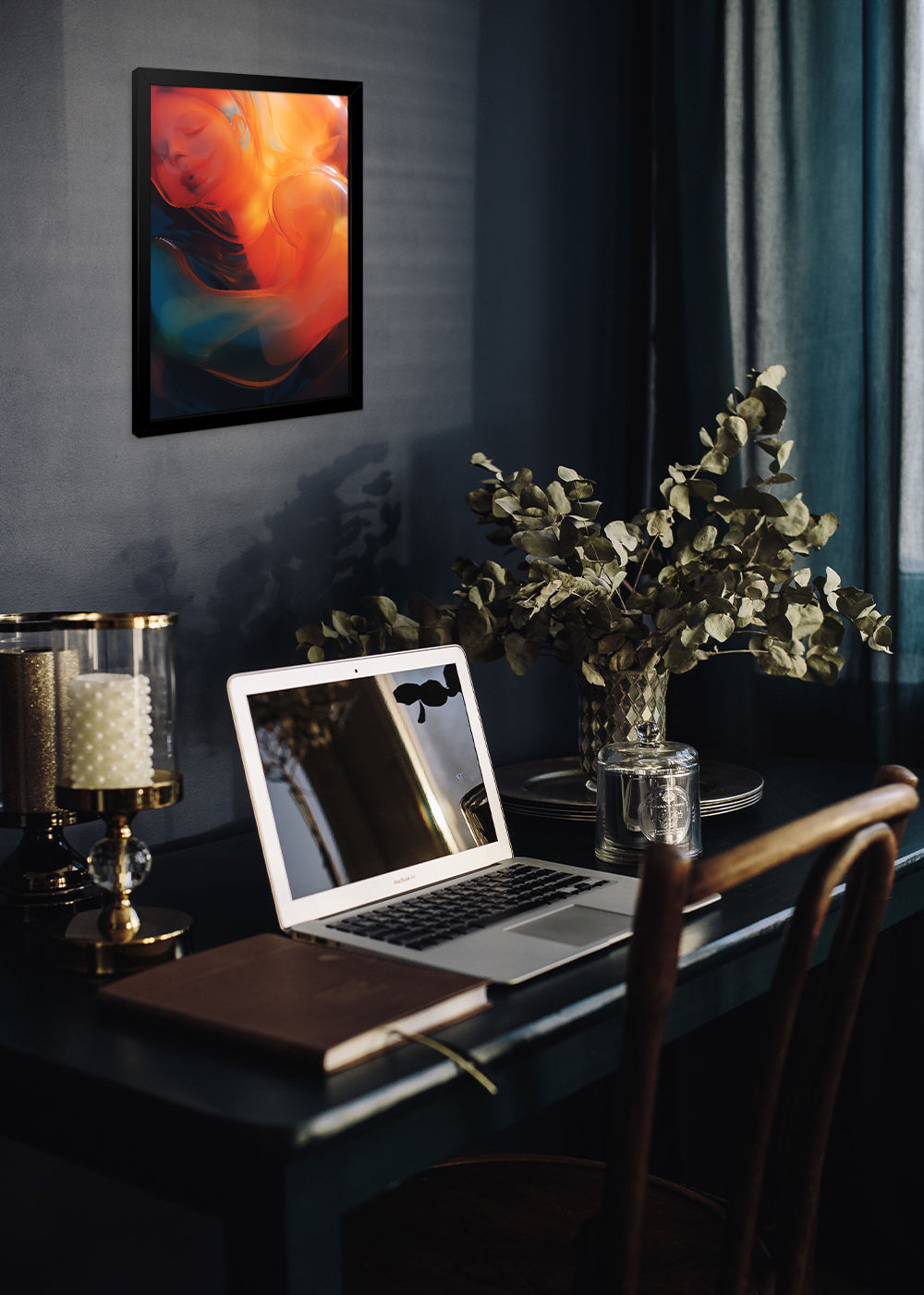 Quadro Mulher feita de pinturas artísticas - Com vidro