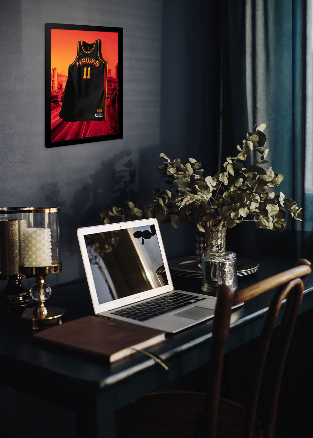 Quadro Decorativo Regata Atlanta Hawks - Com vidro