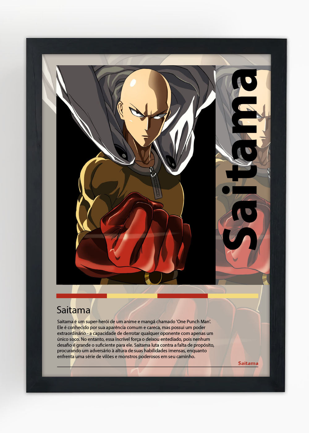Quadro Decorativo Saitama - One-Punch Man - Com vidro
