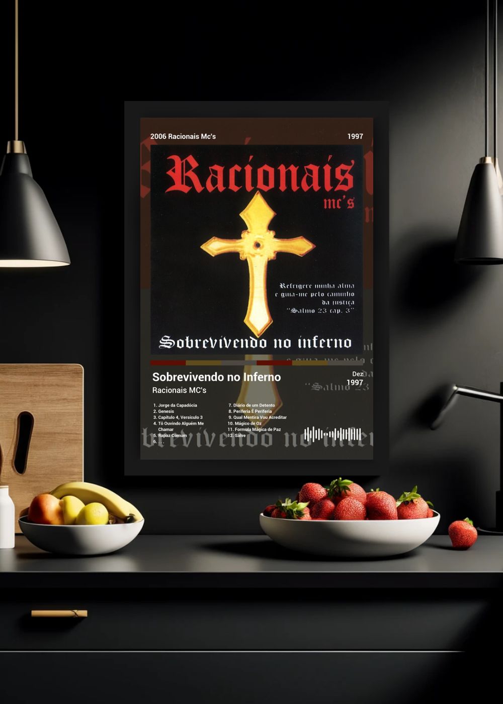 Quadro Racionais MC's Sobrevivendo no... (Colored) Com Vidro
