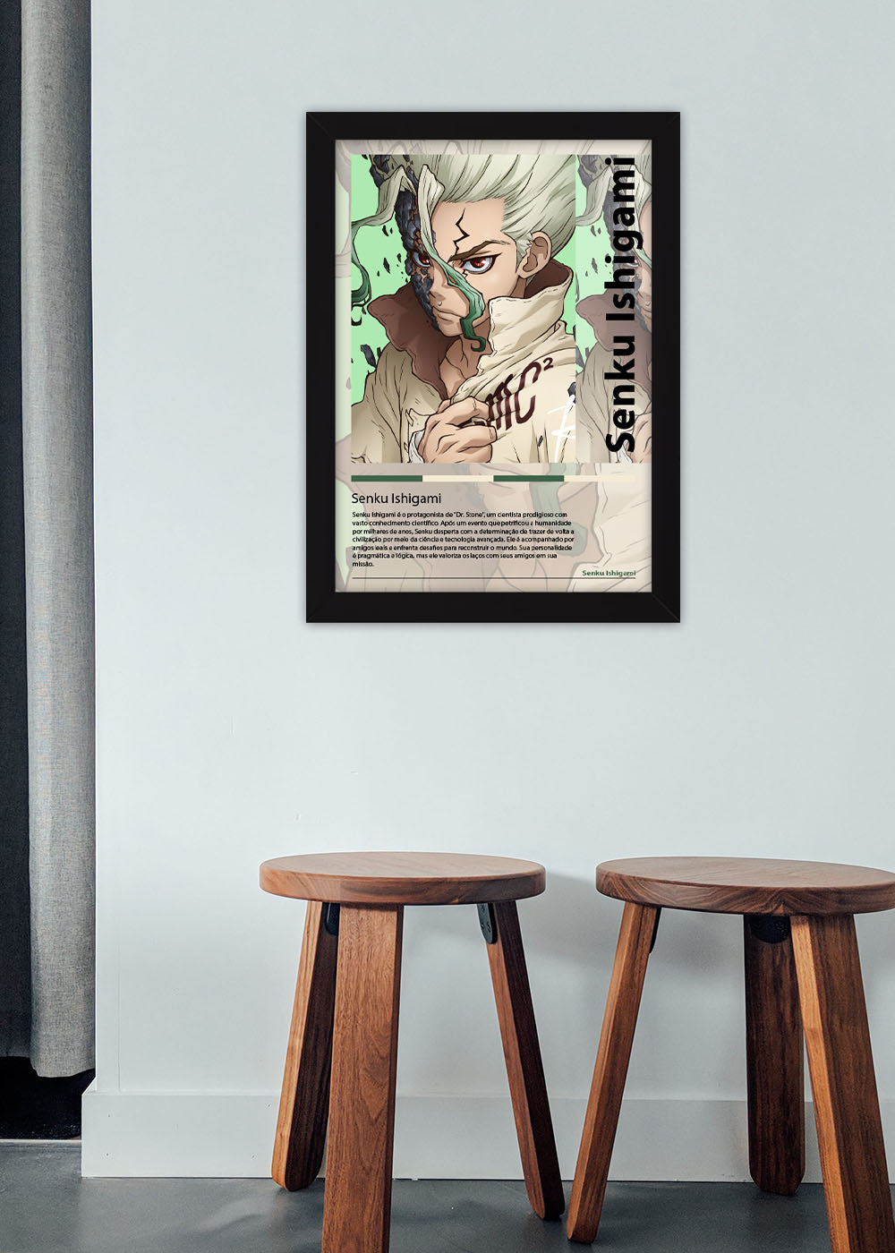 Quadro  Senku Ishigami - Dr. Stone - Com vidro