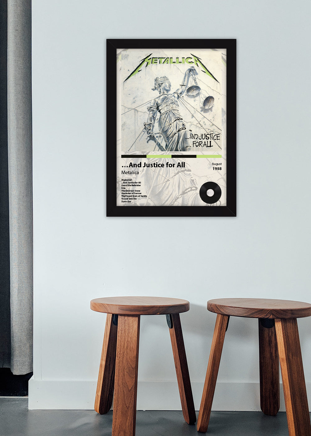 Quadro …And Justice for All - Metalica - Com vidro