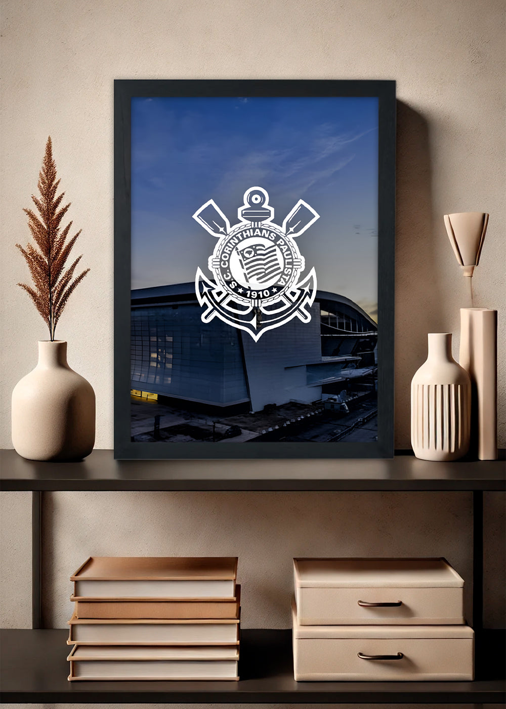 Quadro Decorativo Estadio do timão SCCP - Com Vidro