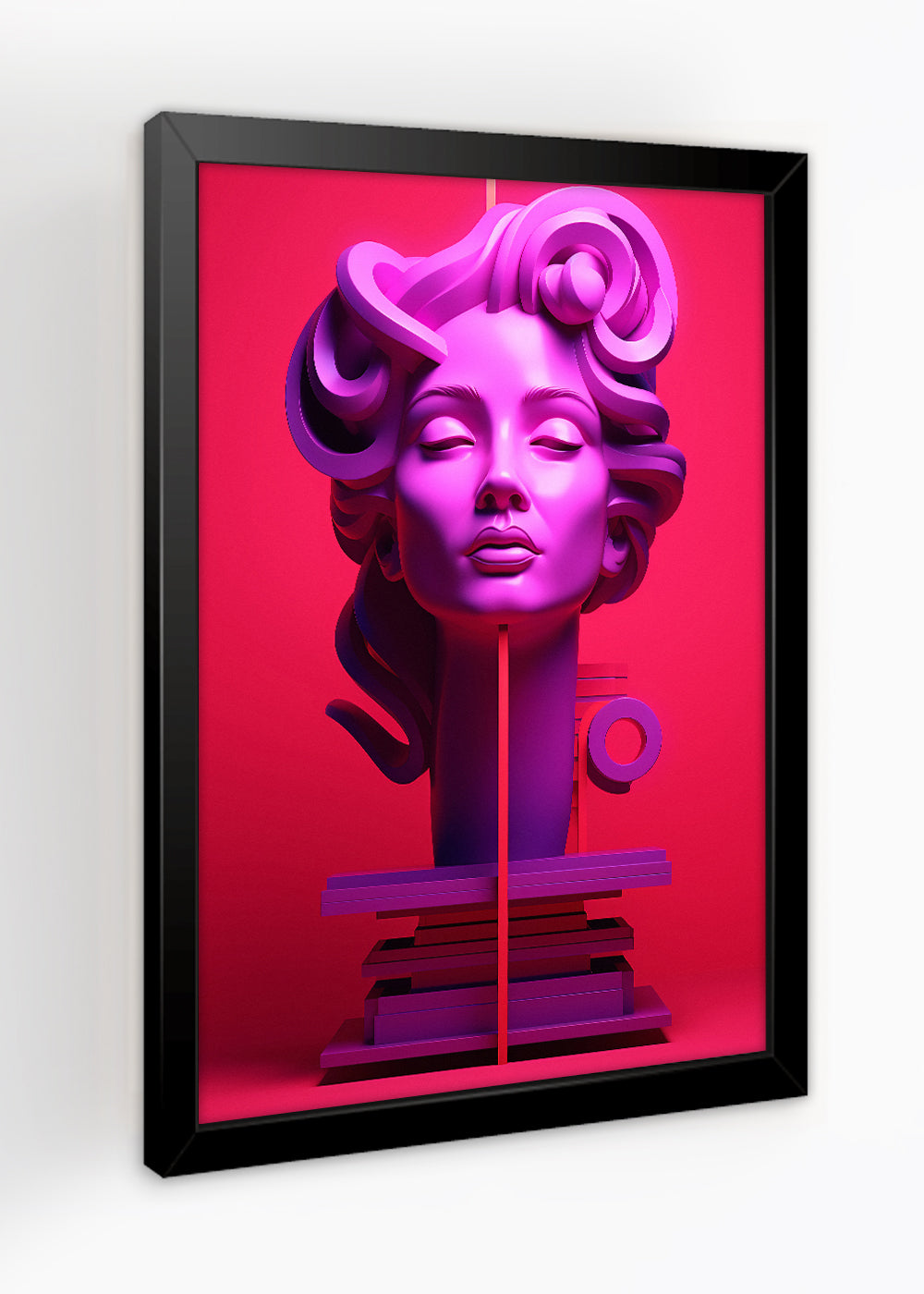 Quadro Decorativo Arte rosto mulher geométrica - Com vidro