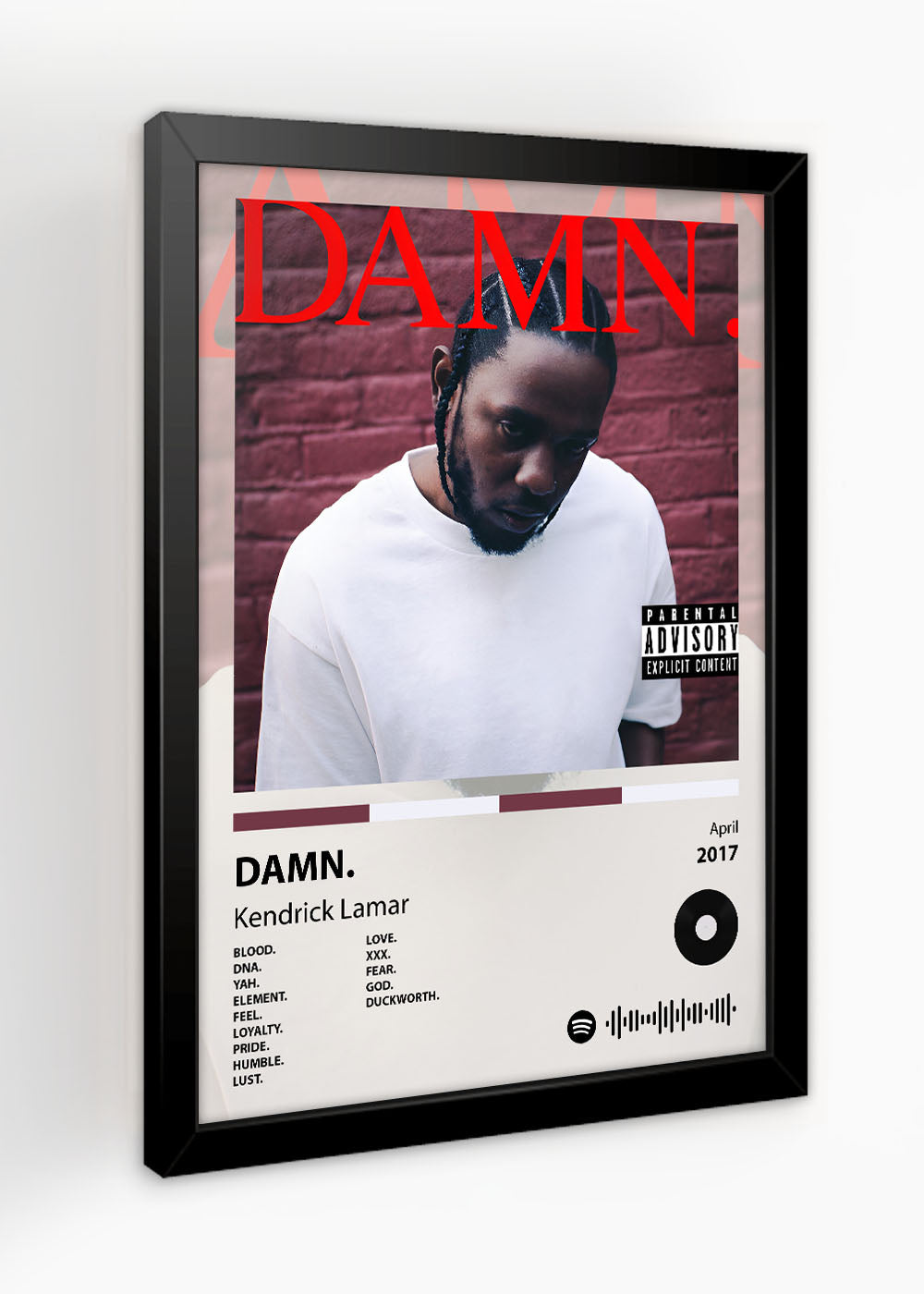 Quadro Decorativo DAMN. - Kendrick Lamar