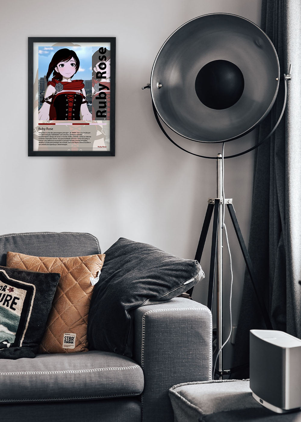 Quadro Decorativo Ruby Rose - RWBY - Com vidro