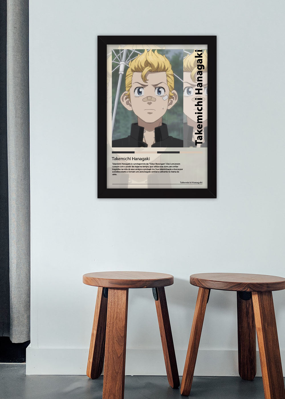 Quadro Decorativo Takemichi Tokyo Revengers - Com vidro