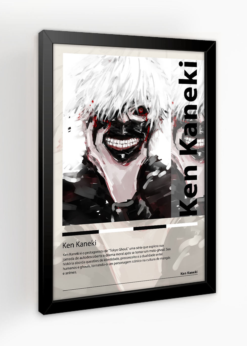 Quadro Decorativo Ken Kaneki - Tokyo Ghoul - Com vidro